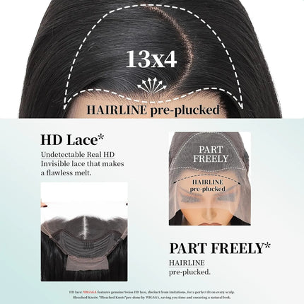 Ombre Brown With Bangs Colored 13x4 Synthetic Lace Frontal Wig Glueless Pre-Plucked Body Wave Wig For Women Daily Wear Cosplay