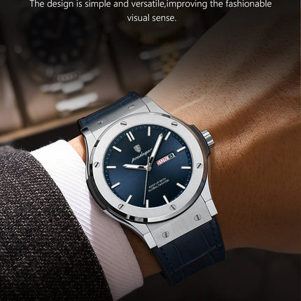 POEDAGAR Luxury Business Watch For Men Waterproof Luminous Date Week Man Wristwatch Silicone Strap Fashion Quartz Men's Watches