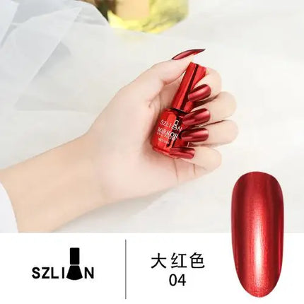 1PCS Metal Mirror Silver Baking Free Nail Polish Super Texture Gorgeous Durable Nail Polish Multicolor Bright Nail Polish Beauty