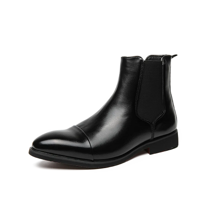 Chelsea Boots for Men Red Sole Pu Ankle Business Round Toe Slip-On Mens Boots Free Shipping Size 38-46 Men Shoes