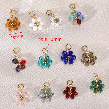 20pcs Stainless Steel Flower Imitation Pearl Beads Charms Pendants for Jewelry Making DIY Handmade Necklace Bracelet Accessories