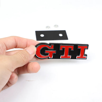 Car Front Grille Badge Metal GTI Logo Sticker For VW GTI Polo Golf 5 6 Passat B3 Scirocco Tiguan Jetta Touareg Beetle Touran CC