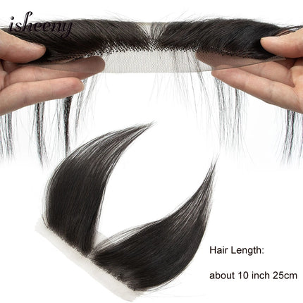 isheeny Lace Human Hair Sided Bangs 25cm Natural Straight Hair Bangs Hair Pieces 6 Colors Available Black Brown Blonde Hair