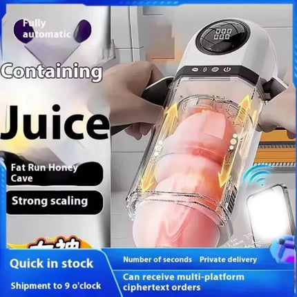 Sex Toys for Men Automatic Male Masturbator Cup Telescopic Sucking Penis Stimulator LCD Dual Handle Real Pocket Pussy Adult Good