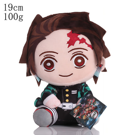 15-25cm Demon Slayer Cartoon Plush Toys Ghost Slayer Keychain Kamado Tanjirou Kamado Nezuko Kochou Figure Stuffed Doll Child Gif