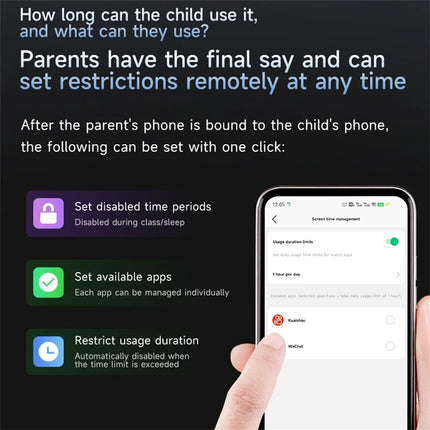 1900mAh Touch Screen Kid AI Children's Learning Phone For Students Aged 6-18 Auxiliary Learning GPS Safety Guardian Video Call