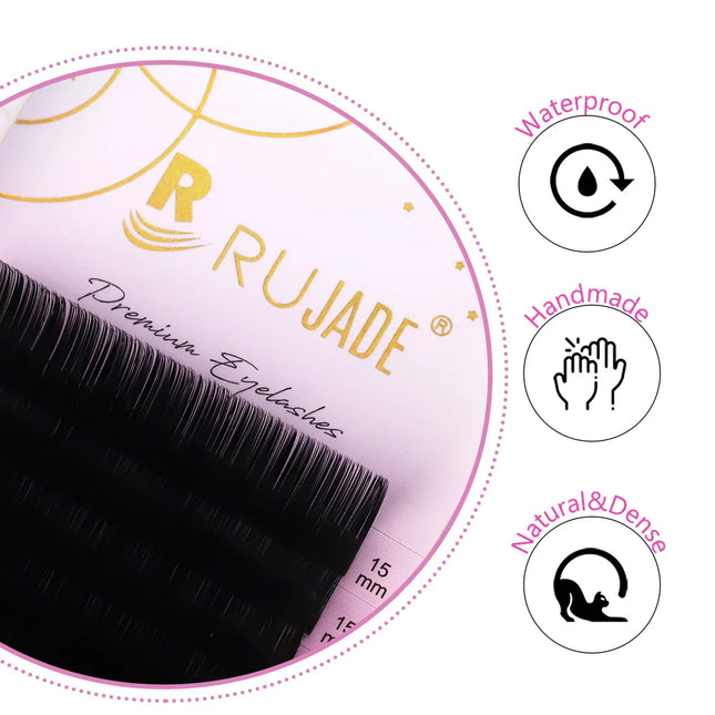 RUJADE Bottom Lower Eyelash 5-8mm Short Natural Individual Under Lashes Soft Professional Faux Mink Lash Extensions