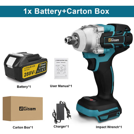 520N.M Brushless Electric Impact Wrench Cordless Electric Wrench 1/2 inch Screwdriver Power Tools for Makita 18V Battery Pins