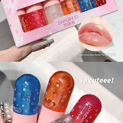 Shimmery Glitter Moisturizing Lip Gloss Set 6 Colors Highly Pigmented Fine Shine Long Wear Cute Lipgloss Set