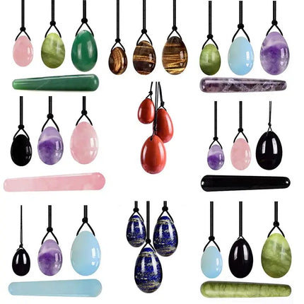 3/4PCS Jade Egg Mix Yoni Egg Set Natural Jade Eggs Women Kegel Exerciser Yoni Wand Jade Massager Vaginal Muscles Tightening Ball