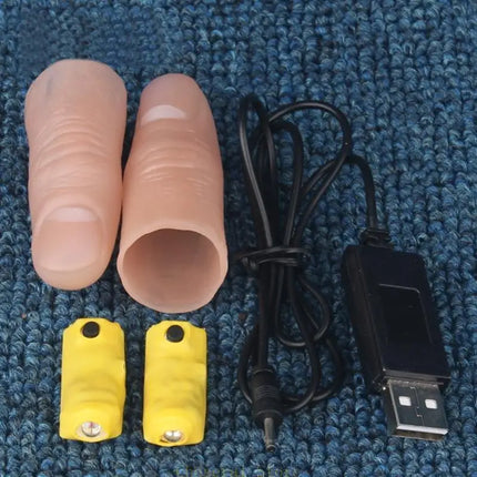 E7CE 2PCS Funny Novelty Light-Up Thumbs LED Light Trick Props Fantastic Durable Disappearing Silk Fake Thumbs Tricks