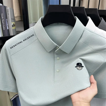 Summer New Men's Short Sleeve Polo Shirt Original Printed Comfortable Lapel Luxury Brand T-Shirt Exquisite Casual Men's Clothing
