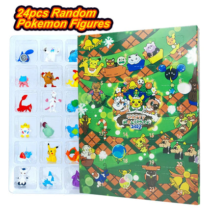 Pokemon Figure Advent Calendar Gift Box mini Pikachu Character Bulbasaur Christmas Toy Gifts Collection Desktop Model Toy