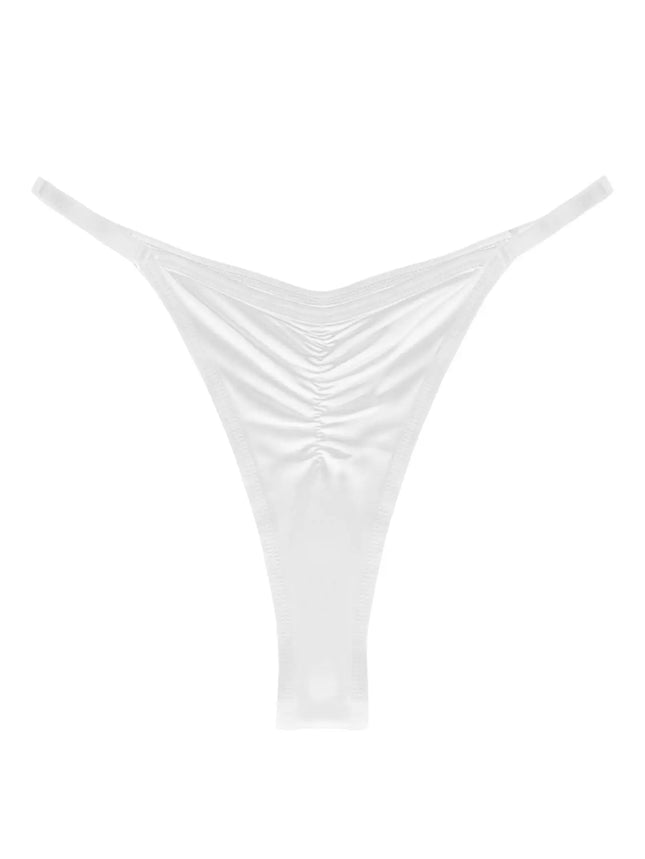 1pc Men's Thong - High Slit Ruched Ultra Sexy Cool Breathable No-Stick Semi-Sheer Men Underwear Casual Comfortable Men Briefs