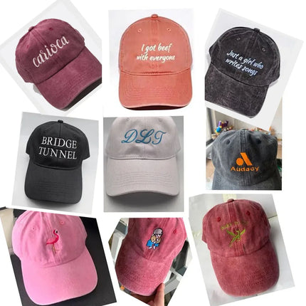 Custom Baseball Cap Embroidered Text Name Logo Soft Washed Cotton Dad Hats for Men Women ﻿ ﻿