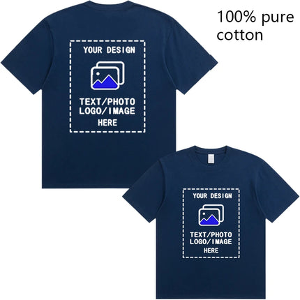 Custom-Made Men's T-Shirts Are Suitable for Team Gatherings, Gyms, and Sports Cotton Round-Neck Short-Sleeved Shirts