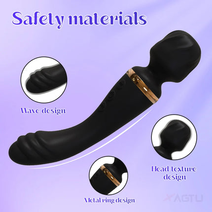 2-in-1 AV Wand Vibrator for Women G-Spot Clit Vagina Stimulator Nipples Breast Massager Female Masturbator Sex Toy for Women