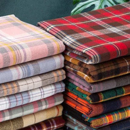 Pure Cotton Material Plaid Cloth Brushed Fabric for Shirt Clothing Diy Handmade Wholesale Cloth Apparent Diy Sewing Per Meter