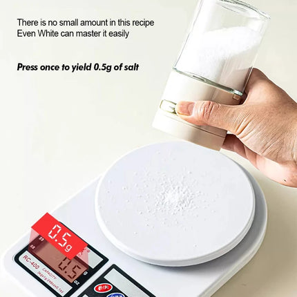 Kitchen Quantitative Salt Bottle Glass Sealed Moisture-Proof Seasoning Jar Outdoor Multi-Purpose Seasoning Box Can Adjustable