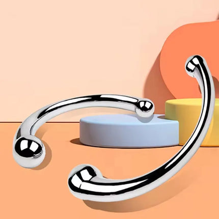 Double Ended Anal Hook Butt Plug Stainless Steel G Spot Wand Prostate Massage Stick Vagina Stimulator Sex Toys for Men Women 18+