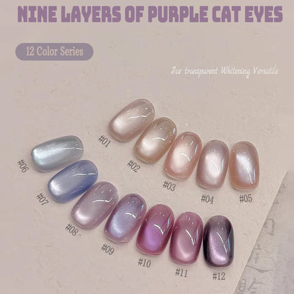 1-12pcs PSK New Whitening Strawberry Cat Eye Gel Nail Polish 2026 Super Glitter Whitening Red Glass Bead Nail Art Pink Nails