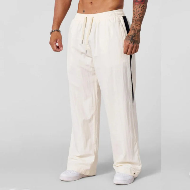 Autumn New Arrival Casual Pants Men's Loose Cotton Casual Pants Wide-Leg Fashion Patchwork Sports Long Pants American Sportswear