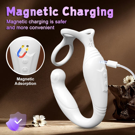 Penis Ring Cock Rings App Control Vibrator for Men Prostate Massager Dual Anal Vibrating Butt Plug  Anal Sex Toy for Men