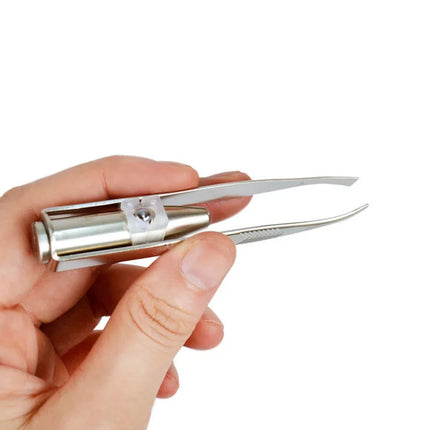 1pc Portable Stainless Steel Smart Design Eyebrow Hair Remove Tweezer With LED Light Makeup Tool