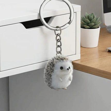 Keyring Mini Cat Acrylic Pendant 2D Cute Cat Keychain Decoration Hedgehog Hanging Ornament Jewelry Gift