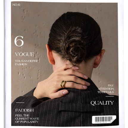 Yhpup 6789# Stainless Steel Metal Double Layer Geometric Cast High Quality Ring Water Resistant Texture Fashion Daily Jewelry