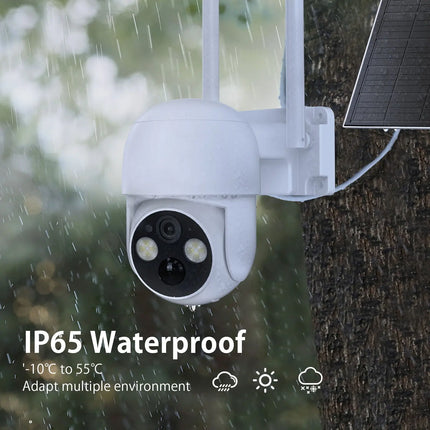 XVIM 2-Pack 5MP Solar-Powered Wireless Outdoor Security Camera IP65 Waterproof 360° Pan/Tilt Full-Color Night Vision 2-Way Audio