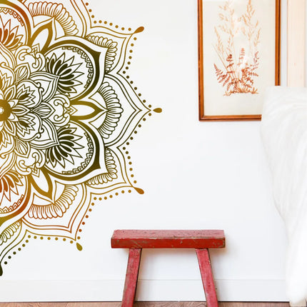 Artistic PVC Wall Decal Mandala Lotus Flower Mural Wall Art Sticker For Bedroom Living Room Office Home Decoration Self-Adhesive