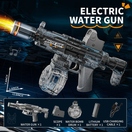 Simulated Firing and Recoil Electric Water Gun Toys Children Automatic Sensor Lights Water Pistol Outdoor Beach Kids Toy Gift