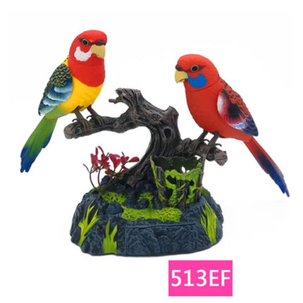 Sound Voice Control Electric Bird Pet Toy Electric Simulation Induction Bird Cage Birdcage Kids Toy Gift Garden Ornaments