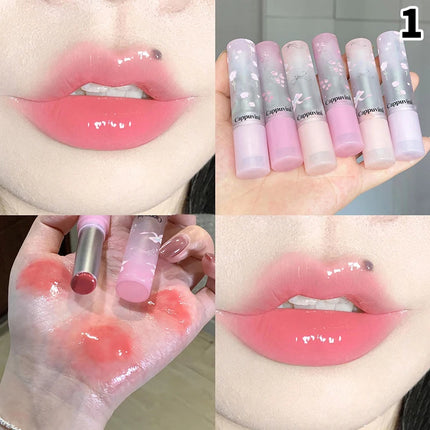 - Cappuvini Flowery Dish Language Lip Gloss Mirror Lip Glaze Beep Lip Water Light Lasting Makeup Not Easy To Dip Cup Makeup -