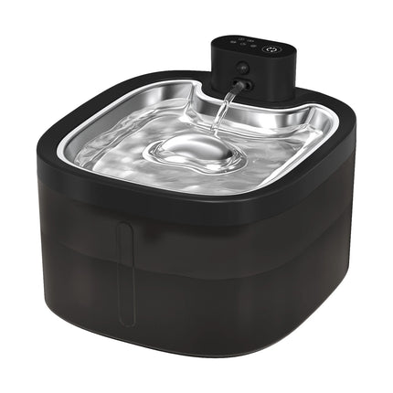 Wireless Cat Water Fountain 3.5L Pet Water Dispenser 4000mAh Long-Lasting Battery Life Stainless Steel Tray and Motion Sensing