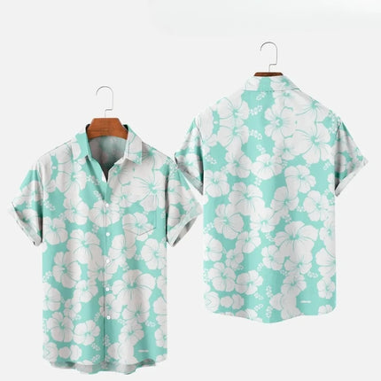 Men's Fashion Summer T-Shirts Hawaiian 3d Print Cozy Casual One Button Shirts Short Sleeve Beach Oversized Shirts
