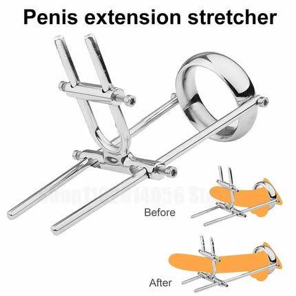 Male Enlarger Stretcher Tension Traction Correction Men Penis Extender Enlarger Device Bending 18+ Toy Sex Penis for Clamp Metal