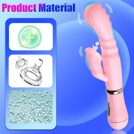 Powerful Rabbit Vibrator G-Spot Clitoris Stimulator Tongue Licking Dildo Thrusting Vagin Massager Masturbation Sex Toy for Women