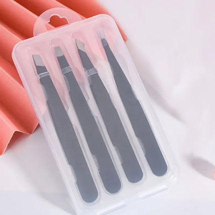 Multifunction 1-4Pcs/Set Eyebrow Tweezers Slanted Stainless Steel Hair Removal Clip For Eyelash Extension Tweezer Makeup Tool