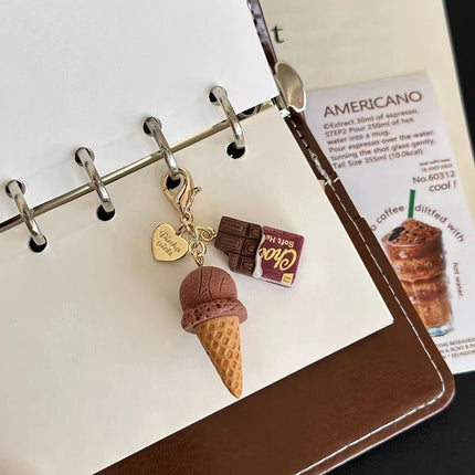1PC Creative Unique Doughnut Bread Coffee Phone Charm Strap Pendant Lanyard Simulated Food Toys Keychain Bag Accessories Gift