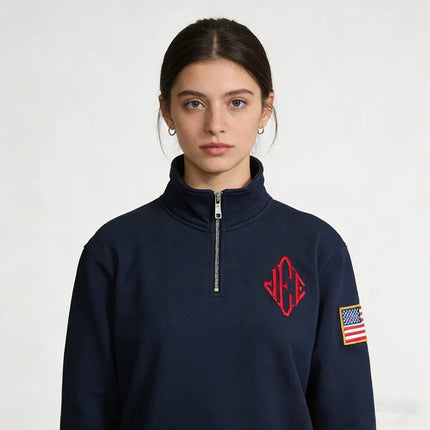 American Fashion Trend Selling Spot Pattern Embroidered Hoodie Women Street Y2K New Hip Hop Retro Loose Sweatshirt Unisex Hoodie