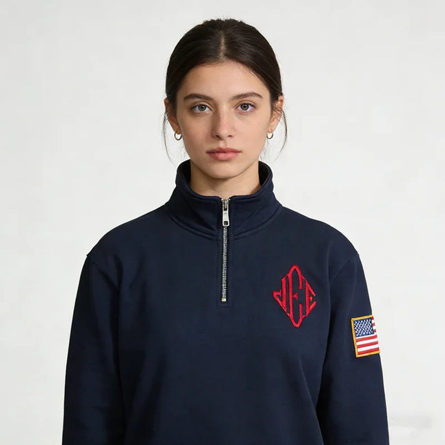 American Fashion Trend Selling Spot Pattern Embroidered Hoodie Women Street Y2K New Hip Hop Retro Loose Sweatshirt Unisex Hoodie