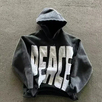 American Y2K New Hip Hop Trend Zipper Hoodie Women Street Casual Loose Joker Vintage Sweatshirt Unisex Fleece Padded Warm Hoodie