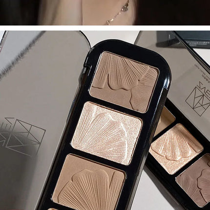 4 Color Contouring Highlighter Shading Palette Natural Nose Shadow Aegyosal Face Three-dimensional Matte Brighten Bronzer Makeup