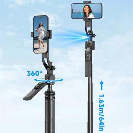 FANGTUOSI 360 Rotation Gimbal Stabilizer ,Selfie Stick Tripod for Smartphone Camera With Bluetooth shutter Stabilizer for Live