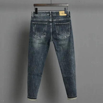 Male Cowboy Pants Black Trousers with Pockets Jeans for Men Cropped Stacked High Quality New in Autumn Clothing 2025 Fashion Xs