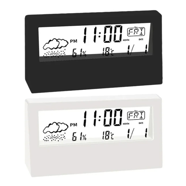 LED Thermometer Thermo-Hygrometer Multifunction Electronic Clock Temperature Humidity Meter Weather Station for Home With Alarm