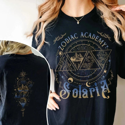 Zodiac Academy Graphic Tee Astrology and Magic Novel Shirt for Fantasy Fans Ideal Gift for Zodiac and Book Enthusiasts