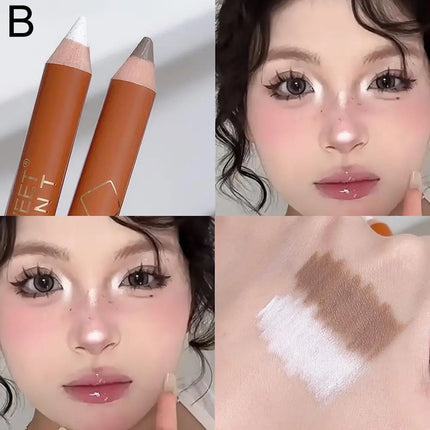 Double-ended Contouring Pen Makeup Facial Sculpting Shadow Sculpting Contour Nose Natural Shading Stick 3D Highlighter Penc M3Y7